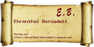 Ehrenthal Bernadett névjegykártya